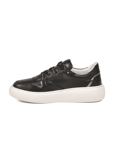 Voyager Siyah Hakiki Deri Anatomik Tabanlı Kadın Casual Ayakkabı Sneaker Z202 Z