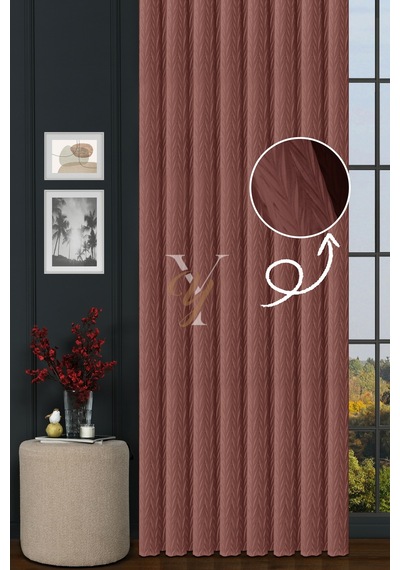 İthal Kadife Fon Perde Plise 01 V-320 Pembe Pembe