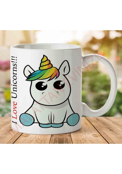 I Love Unicorn Baskılı Seramik Kupa Bardak