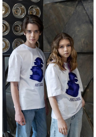 Flood Of Style Unisex First Class Beyaz Tshirt