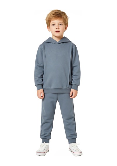 Ersefa Erkek Çocuk İki Parçalı Kapüşonlu Sweatshirt Ve Eşofman Takımı Gü Antrasit