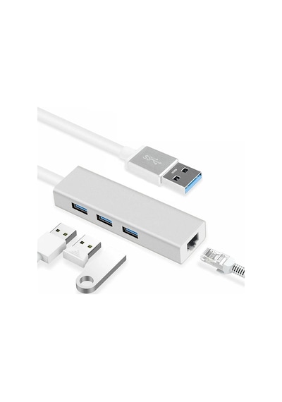 Fc06 3 Bağlantı Noktalı Usb3.0 To 3usb3.0 10/100 Mbps Ethernet Kablolu Çevirici