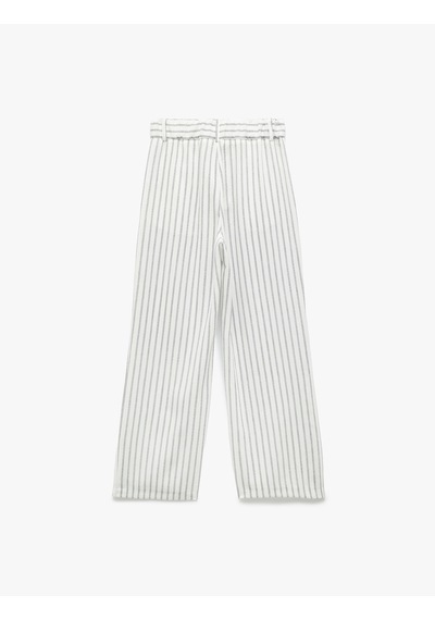 Koton Keten Görünümlü Pileli Cepli Bol Paça Pantolon Siyah Çizgili 5sak40039pw Siyah Çizgili Koton Keten Görünümlü Pileli Cepli Bol Paça Pantolon Siyah Çizgili 5sak40039pw Siyah Çizgili
