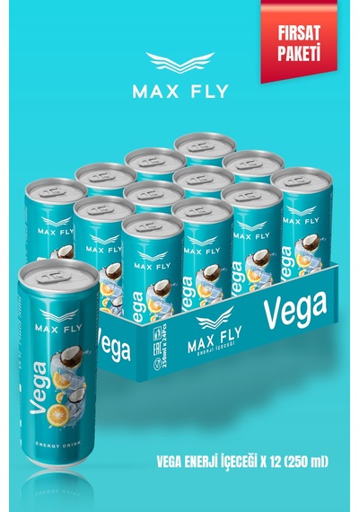 Max Fly Vega Enerji İçeceği 250 Ml 12 Adet