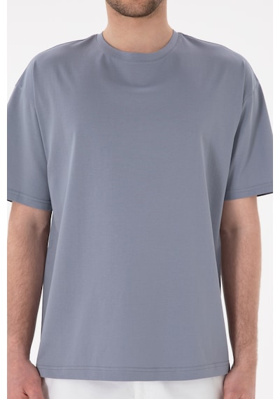 U.S. Polo Assn. Erkek Comfort Fit Bisiklet Yaka Mavi Merserize Basic Tişört 50313089-VR036