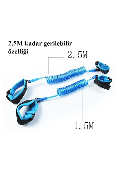 Monozone Güvenlik Bilekliği Kemeri Anti-kayıp Önleme Hac Umre Mavi
