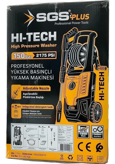 Sgs Plus 150 Bar Yüksek Basınçlı Yıkama Makinası