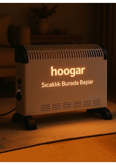 Hoogar German Ch-2000 White Homojen Teknoloji Yeni Nesil Fanlı Konvektör Isıtıcı Düşük Tüketim