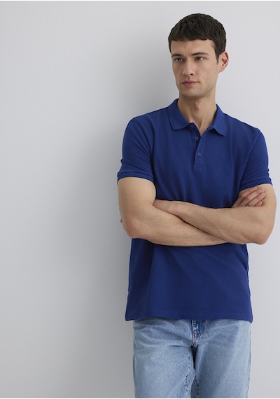 Mavi - Lacivertvert Polo Tişört 064946-70758 Mavi
