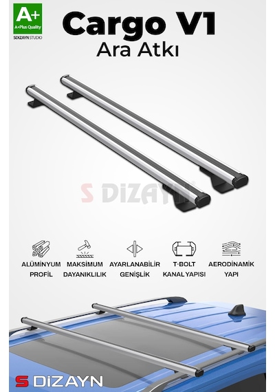 S-dizayn Ford Courier S-bar Cargo V1 Ara Atkı Tavan Taşıyıcı Barı Gri 130 Cm 2014-2023 A+ Kalite