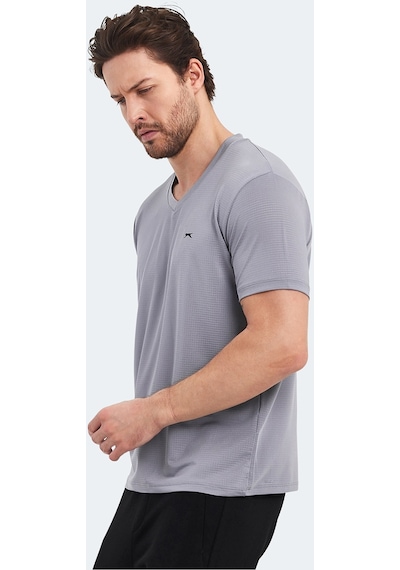 Slazenger KATRIINA Erkek V Yaka Gri Tişört