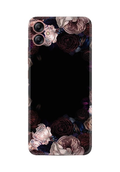Samsung Samsung Galaxy Uyumlu A04e Kılıf Resimli Desenli Silikon Platinium Series Dark Flowers 1906