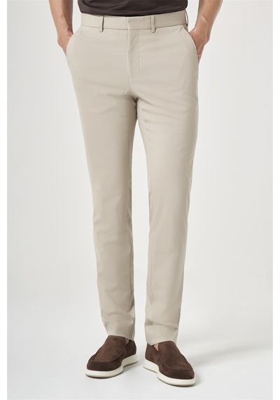 İmza Krem Rengi Yan Cep Slim Fit Esnek Chino Pantolon 1003260154 Koyu Krem