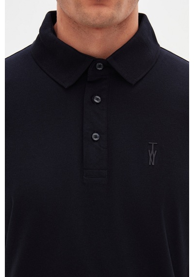 Twn Slim Fit Lacivert Pike Dokulu T-shirt 4ec146011784m Lacivert