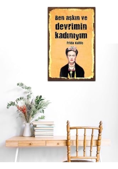 Aşkın Ve Devrimin Kadınıyım Retro Ahşap Mdf Tablo