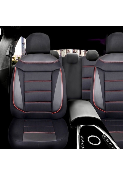 Dacia Duster Araçlara Uyumlu Tam Takım Flex K Model Oto Koltuk Kılıfı Siyah-kırmızı