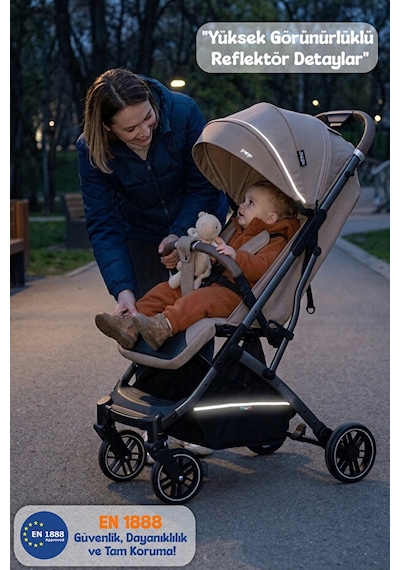 Prego Lotus Pro Kabin Boy Travel Bebek Arabası -tek Elle Katlanır-hafif -uv Tenteli -yağmurluk-örtü-kılıf