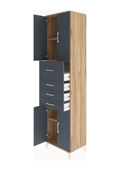 Hyperion Dolap 3 Raflı 4 Çekmeceli 4 Kapaklı 60x44x243 Çam-an... Çam Hyperion Dolap 3 Raflı 4 Çekmeceli 4 Kapaklı 60x44x243 Çam-an... Çam