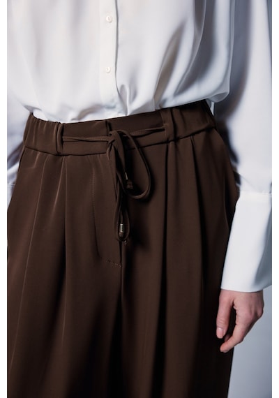 Sateen Talia Pantolon - Kahve-137095 Kahve