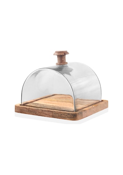 The Mia Madera Dikdörtgen Kek Saklama Fanusu 15x19x19 Cm