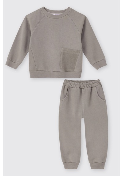 Panço Erkek Bebek Reglan Kollu Gri Takım 2621BB17003