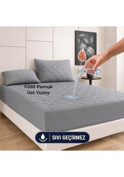 Gri Sıvı Geçirmez Alez - Tek-çift Kişilk Alez- Bebek Alez-%100 Pamuk- Kapitoneli Alez- Fitted Yatağı Saran Yatak Koruyucu Alez Çarşaf 90x190 Açık Indigo Gri Sıvı Geçirmez Alez - Tek-çift Kişilk Alez- Bebek Alez-%100 Pamuk- Kapitoneli Alez- Fitted Yatağı Saran Yatak Koruyucu Alez Çarşaf 90x190 Açık Indigo