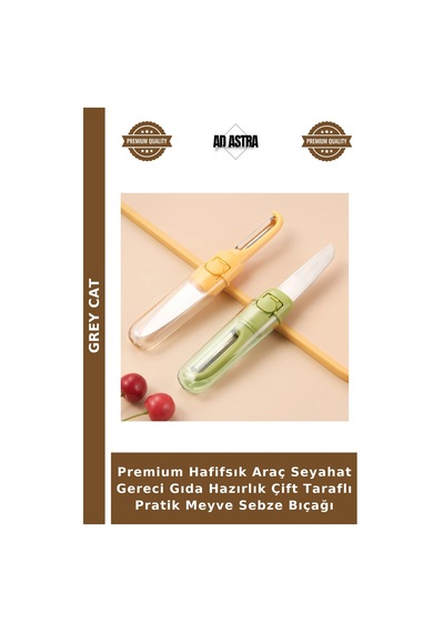 Premium Hafifsık Araç Seyahat Gereci Gıda Hazırlık Çift Taraflı Pratik Meyve Sebze Bıçağı Çok Renkli