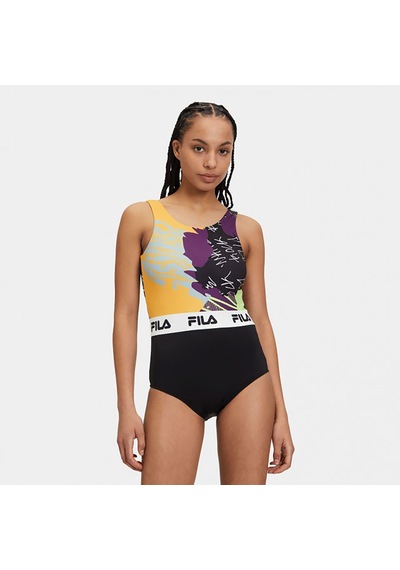 Sarı Fila Kadın Mayo Allover Print Onepiece Lw411143 Sarı