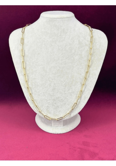 14 K Renginde Büyük Ataş Şekilli Gold Kolye 60 Cm Gold