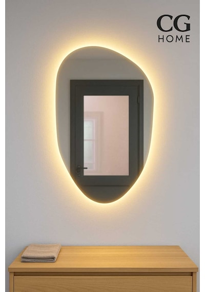 Ant Home Luna Ledli Ayna, Ledli Ayna, Konsol Aynası, Dresuar Aynası, Banyo Aynası Günışığı