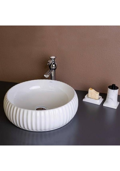 Lena - Tezgah Üstü Porselen Lavabo - E-4161- Beyaz