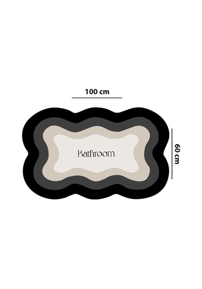 Blonber Tekli Banyo Paspası 60x100cm , Kaymaz Tabanlı Yıkanabilir Siyah