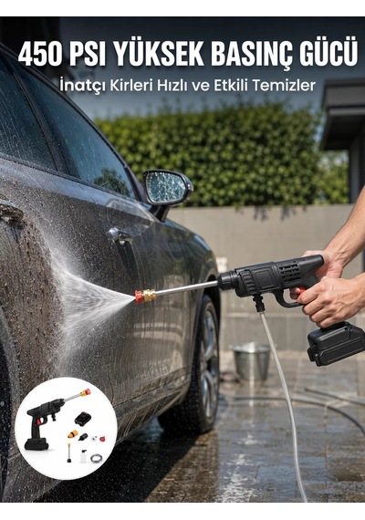 Kablosuz Taşınabilir Basınçlı Yıkama Tabancası Köpük Şişeli Cn