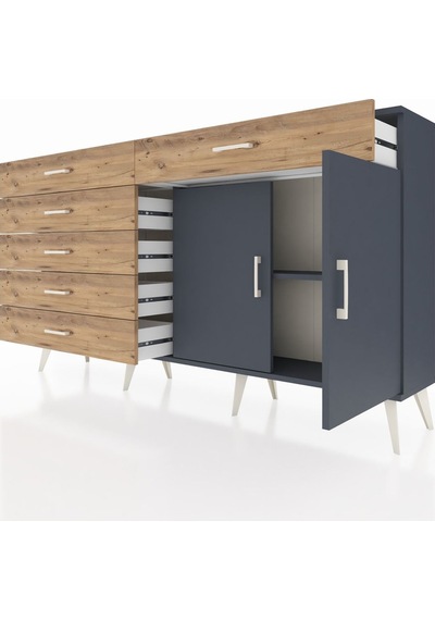 Arges Konsol Tek Raflı 6 Çekmeceli 2 Kapaklı 176x30x99 Antrasit-a Antrasit-antrasit/çam Arges Konsol Tek Raflı 6 Çekmeceli 2 Kapaklı 176x30x99 Antrasit-a Antrasit-antrasit/çam