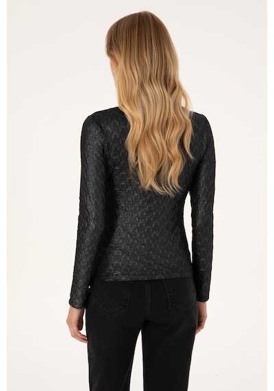 U.S. Polo Assn. Kadın Siyah Bisiklet Yaka Sweatshirt 50309441-VR046