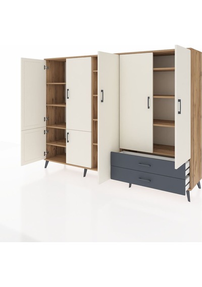 Hyperion Dolap 12 Raflı 2 Çekmeceli 7 Kapaklı 220x44x163 Çam-ayta Çam-aytaşı/antrasit Hyperion Dolap 12 Raflı 2 Çekmeceli 7 Kapaklı 220x44x163 Çam-ayta Çam-aytaşı/antrasit