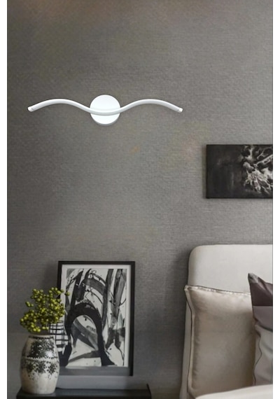Wave Aplik Beyaz Renk Modern Tasarım - Hol - Banyo - Mutfak-salon - Yatak Odası Gün Işığı Led Aplik Beyaz