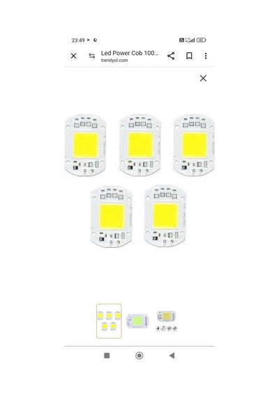 5 Adet 220 V 50 Watt Prejektör Çip Beyaz Işık
