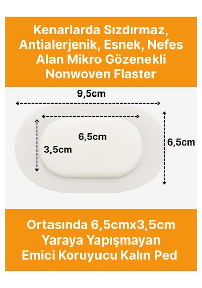 Steril Göz Pedi, Non-woven 6,5cmx9,5cm Gözpedi, Steril Tekli Paketlerde 5'li Kutu Içerisinde