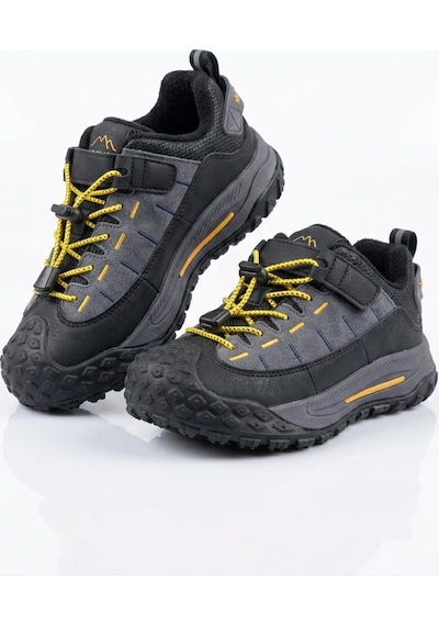 Marco Kids Arog Çocuk Lastik Bağ Cırtlı İçi Polarlı Outdoor Ayakkabı 5514-36 Gri