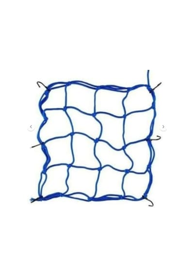 Motosiklet Kask Ve Bagaj Filesi Plastik Kancalı File 35x35 Cm Mavi Renk