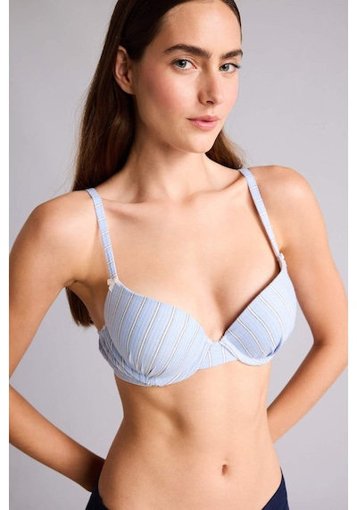 Defacto Poplin Kaplı Push Up Balenli Bra H3799ax26spbe550 Mavi-be550