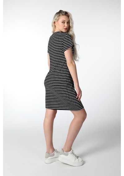 Defys Kadın Regular Fit Çizgili Kısa Kollu Elbise Antarsit-beyaz - 527884313 Antarsit-beyaz