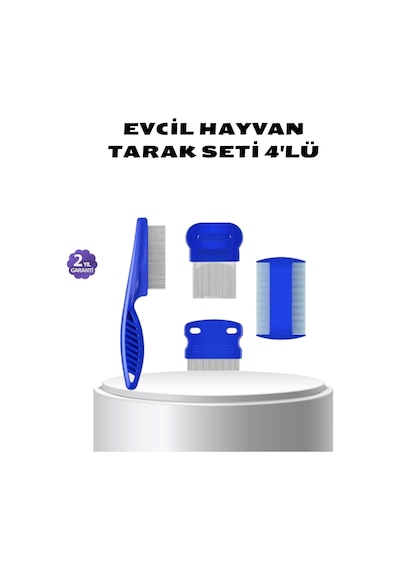 4 Lü Evcil Hayvan Tüy Temizleme Seti Paslanmaz Çelik,plastik, Pratik Ve Hijyenik Bakım