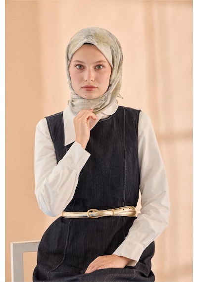 Silk Home Soft Eşarp 73095-08 Su Yeşili, Gri, Füme, Bej