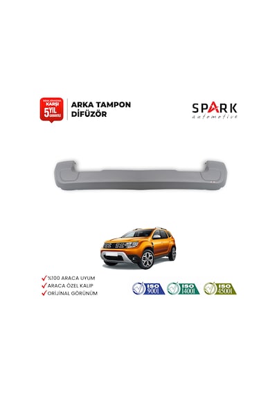 Dacia Duster 2018-2024 Yıl Aralığı Uyumlu Arka Tampon Difüzör