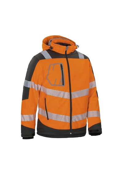 Reflektörlü Su Geçirmez Termal Softshell İş Montu Turuncu Sarı