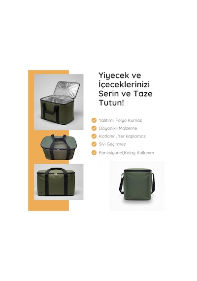 20 Lt Eco Termal Çanta -piknik Çantası,soğutucu Buzluk Çanta-307 Haki