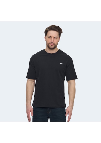 Slazenger VELLAMO Erkek Oversıze Siyah Tişört