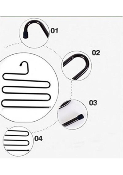 5 Katlı Metal Pantolon Bluz Elbise Eşarp Askısı Plastik Beyaz Diğer
